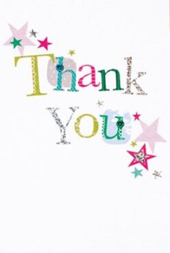 This thank you card captures the same delight and colour as an early summer stroll down Beckton's tree-lined streets. 'Thank You' is spelled with a hand-stitched flair, each letter unique-a joyful dance of neon greens, pastel pinks, and sky blues, mingling with patterns and silvery glitter, reminiscent of handwoven market crafts from local East London artisans. Playful stars, dipped in magenta, teal, and gold, drift at the card's edges like little bursts of confetti after a celebration shared with friends by the New Beckton Park. You can almost feel the raised textures and glimmer from the silver as if tracing the lines with your fingertips. The pristine white backdrop frames the colours with the clarity of morning light streaming into a fresh bouquet shop window. Imbued with the cheerfulness and care of a neighbourhood florist, this card feels meant for pairing with a radiant bunch-delivered with the same heartfelt intention we bring to every order at Beckton Flowers. It's a luminous testament to gratitude, blending festive spirit with a personal, handcrafted touch that captures the essence of the Beckton community.