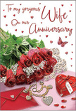 This anniversary card design feels like a quiet celebration laid out on a polished surface in a cosy Beckton home, perhaps after a romantic dinner near Winsor Park. The focal point is a small but sumptuous gathering of red roses, their petals thick and velvety, swirling inward in rich layers that convey depth and devotion. Hints of darker shadow between the petals make the blooms appear almost three-dimensional, as if you could reach out and feel their satin-soft texture. Interwoven stems of lush greenery frame the roses, their leaves smooth and slightly curved, adding movement and a sense of freshness, like flowers newly arranged by an attentive florist. Resting close by is a neatly placed envelope, its paper fine and smooth, ready to reveal an intimate handwritten message or anniversary wish. A refined piece of jewellery lies nearby, its chain delicately coiled, catching the light in slender threads of gold or silver, suggesting a special gift chosen with care. A small heart-shaped box, glossy and rounded, adds a quietly sentimental presence, perhaps holding a ring, a note, or some tiny token from earlier years. Scattered tiny hearts in bright red punctuate the scene, echoing the colour of the roses and guiding the eye around the card's design. A single butterfly, delicate and light, hovers as if mid-flight, its wings angled as though just about to land on a petal, bringing a whimsical, hopeful touch. The overall lighting is gentle and flattering, like late-morning light filtering into a Beckton living room, lending a warm, tender glow that perfectly mirrors the feeling of another year of love gracefully unfolding.